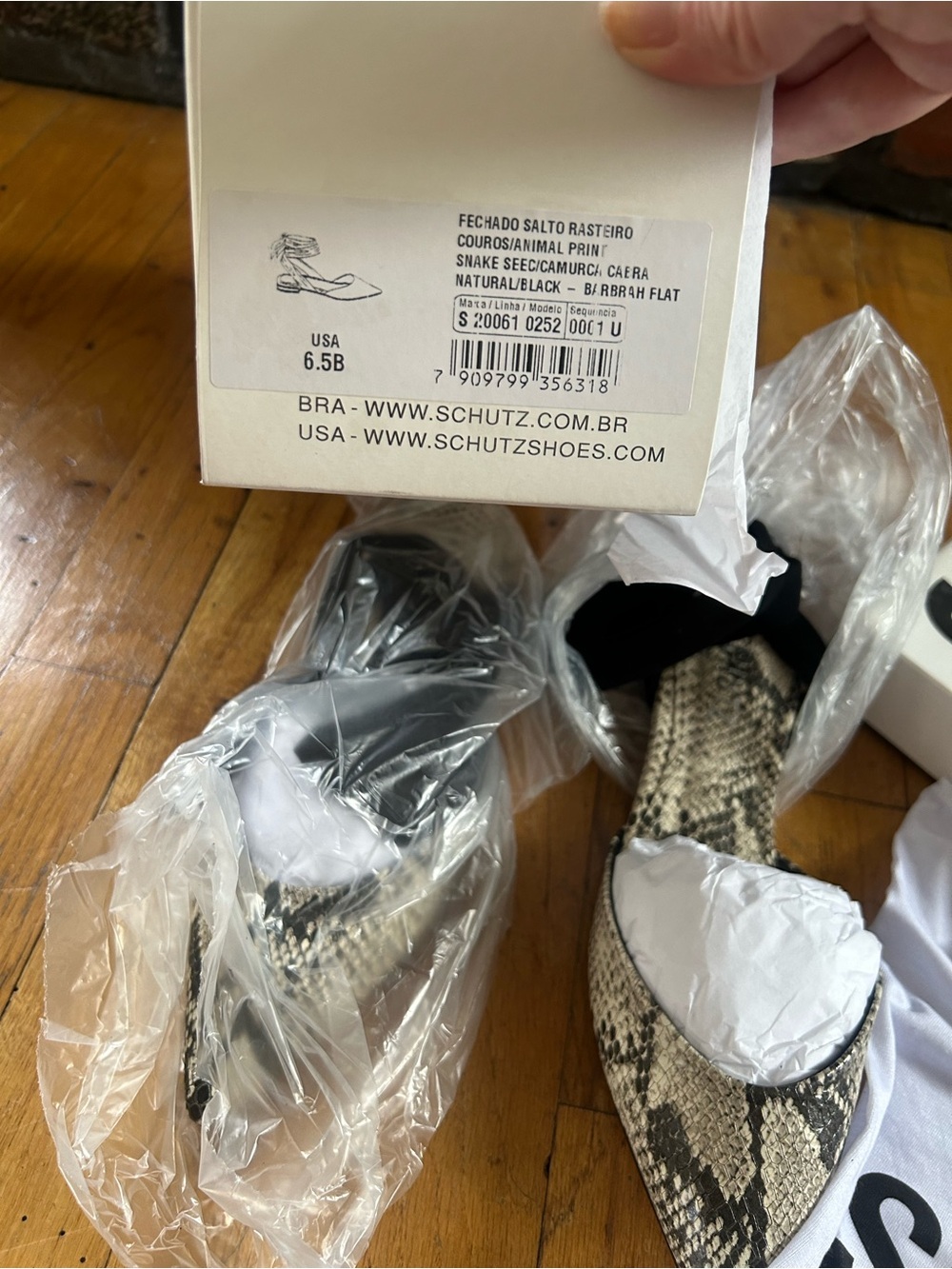 NIB Schutz Barbrah Snake Print Tie Ankle Ballet Flats
Black Gray 6.5 Balletcore - Picture 5 of 6